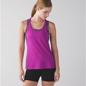 Lululemon Purple Racerback All Sport Support Tank with lock-tight Sports…
